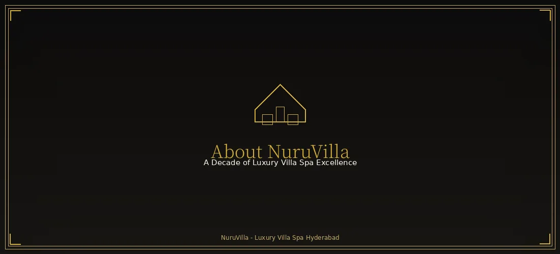 NuruVilla luxury private villa spa exterior in Hyderabad with candle-lit entrance and gold accents